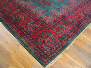 Antique Kashan - Manchester Rug - 40-2897 | Persian Formal 10' 0'' x 14' 0'' | Green, Origin Persia, Circa: 1910